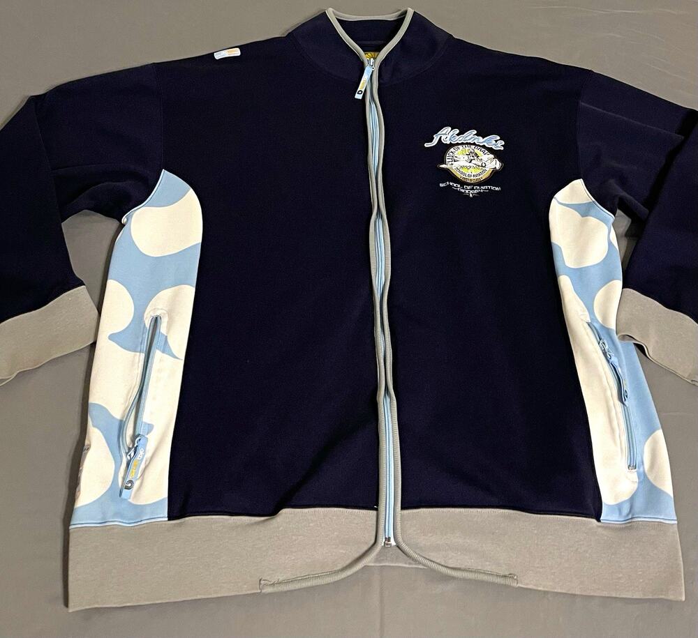 Vintage Akademiks Track Jacket Mens XXL Navy School of Aviation Y2K Big Logo